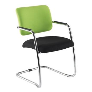 Venus Low Back Chrome Cantilever Armchair - Two Tone