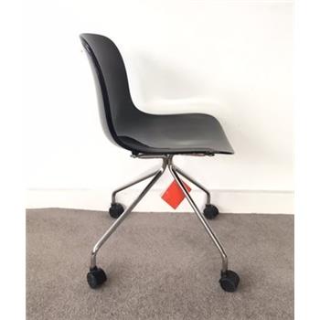 Magis Troy Black Plastic Chair On Wheels - Side View