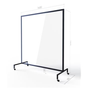 Floor Standing Perspex Screens On Wheels 1800h x 1600w