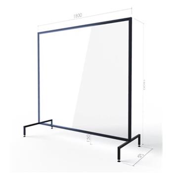 Floor Standing Perspex Screens On Adjustable Feet 1800h x 1800w