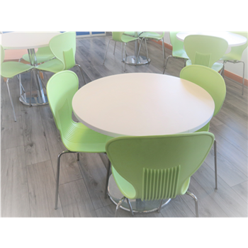 800mm Tables With Chrome Circular Base with Sienna Chairs