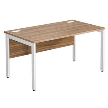 CK Walnut Bench Desks With White Legs