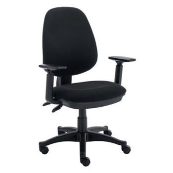 CK-X Operator Chair + Adjustable Arms - Black Fabric