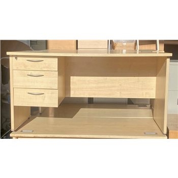 Used 1400 Maple Rectangular Desks With Panel-End Legs