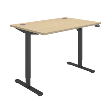 Primus Sit Stand Single Motor Desk - Oak / Black