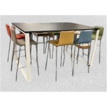 High Bar Table with 8 Iconic Narbutas Stools