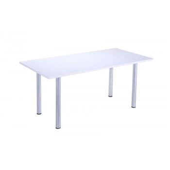 CK 1600 x 800 Whiter Rectangular Table - Silver Legs