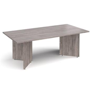 Rectangular Boardroom Table With Arrow Head Legs - Grey Oak