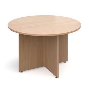 Circular Meeting Tables With Arrow Head Base - Beech