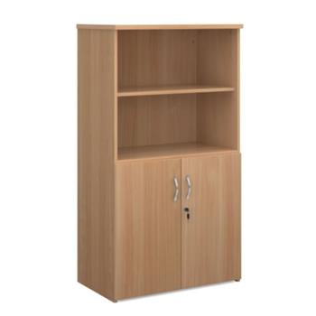 Metro Combination Bookcase Cupboard 1440mm High - Beech