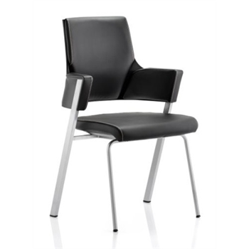 Enterprise Visitor Chair - Black Leather