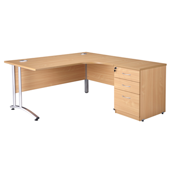 1600 Radial Cantilever Desk with Desk High Pedestal (Reference Only)