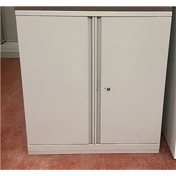 Used 1000mm High Stationary Cupboard In Light Grey - CKU983