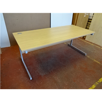 Used Desk Light Oak Silver Frame Ck Office