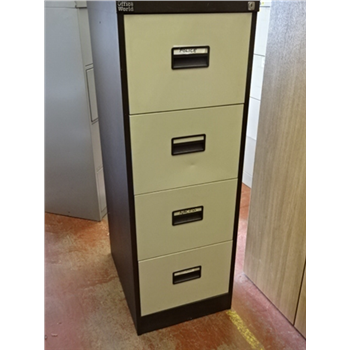 Used Office World Midi 4 Drawer Filing Cabinet In Coffee Cream