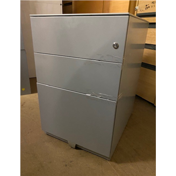 Used 3 Drawer Mobile Pedestal In Silver