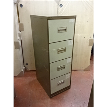 Used Art Metal Retro Filing Cabinet In Coffee Cream