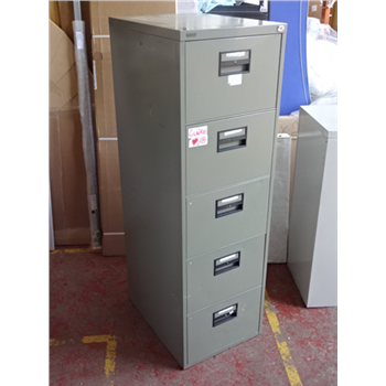 Used Grey 5 Drawer Filing Cabinet Second Hand Office Storage