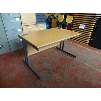 Used 1200 Beech Straight Desk Without Drawers