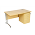 CK 1600 Straight Desk With 3-Drawer Under-Desk Mobile Pedestal - Oak