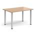 1200 x 800 Rectangular Meeting Table, Beech Top, Silver Legs