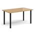 1400 x 800 Rectangular Meeting Table, Oak Top,  Black Legs