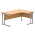 Primus 1600mm Radial Desk - Right Hand - Beech + Silver Legs