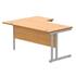 Primus 1600mm Radial Desk - Right Hand - Beech + Silver Legs