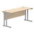 Primus 1600w x 600d Rectangular Desk - Oak + Silver Legs