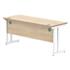 Primus 1600w x 600d Rectangular Desk - Oak + White Legs