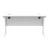 Primus 1400w x 600d Rectangular Desk - White + White Legs