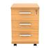 Primus 3-Drawer Mobile Under-Desk Pedestal - Beech