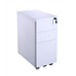 CK 3-Drawer Slimline Mobile Under-Desk Pedestal - White Metal