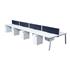 CK White A-Frame Bench Desking - Back-To-Back - With Silver Frame