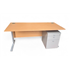Used 1600 Beech Straight Desk with Mobile Pedestal