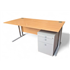 Used 1600 Beech Straight Desk with Mobile Pedestal