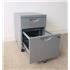 Used Silver 2-Drawer Mobile Pedestal - Drawer Open