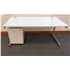 Used White 1600 Desk with Pedestal CKU1883