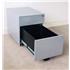 2 Drawer Silver Metal Mobile Pedestal With Bottom Drawer Open