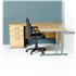 Giorgio Radial Desk + Desk-High Pedestal