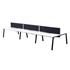 CK White A-Frame Bench Desking - Back-To-Back - With Black Frame