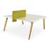 Vega Wood Bench Desk Back To Back Module With Green Screen