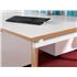 Fuze Bench Desk With White Top And Oak Edge