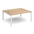 Connex Bench Desk Back To Back - Oak Tops & White Legs