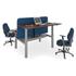 Elev8 2 Mono Sit Stand Desks - Back To Back - Walnut Top & Silver Legs