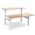 Elev8 2 Touch Sit Stand Desks - Back To Back - Oak Top & White Legs