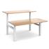 Elev8 2 Touch Sit Stand Desks - Back To Back - Oak Top & White Legs