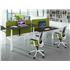 Elev8 2 Touch Sit Stand Desks - Back To Back - Walnut Top & White Legs