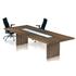 Executive Rectangular Boardroom Table With Frosted Glass Panel And Slab End Legs