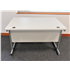 Straight White 1200mm Cantilever Desk with Silver Legs and Mobile Pedestal